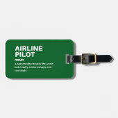 Étiquette À Bagage Funny Airline Capitaine Définition (Devant horizontal)