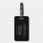 Étiquette À Bagage Funny Astronaut Space Rocket Name Black Luggings (Dos Vertical)