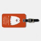 Étiquette À Bagage Funny Blanc Poméranien avec texte personnalisable (Devant horizontal)