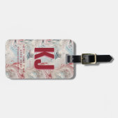 Étiquette À Bagage Funny Bold Personnalisé Monogramme (Devant horizontal)