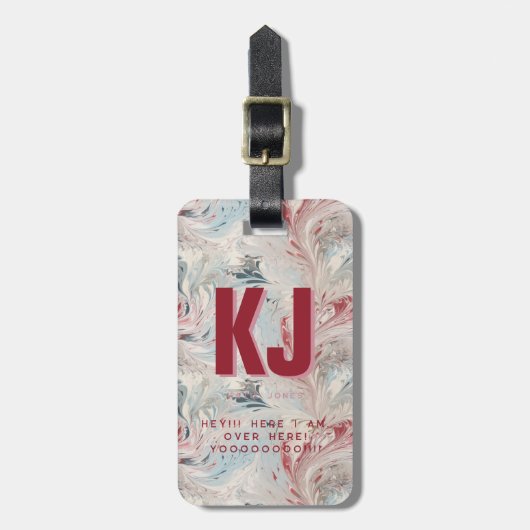 Étiquette À Bagage Funny Bold Personnalisé Monogramme (Devant Vertical)