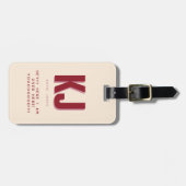 Étiquette À Bagage Funny Bold Personnalisé Monogramme (Devant horizontal)