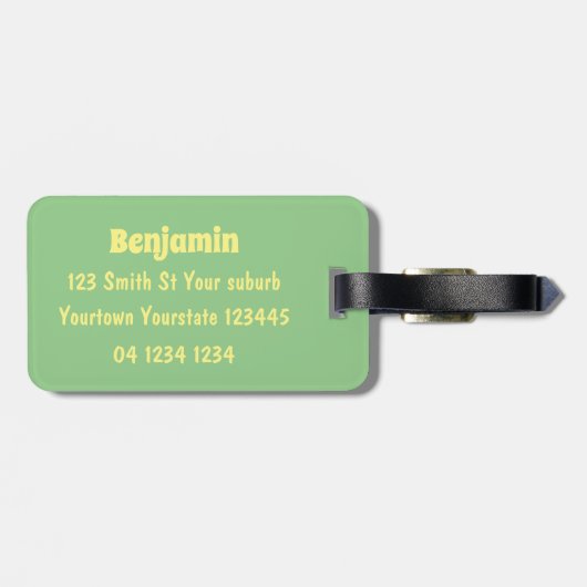 Étiquette À Bagage Funny Border Collie chien en course dessin animé (Dos horizontal)