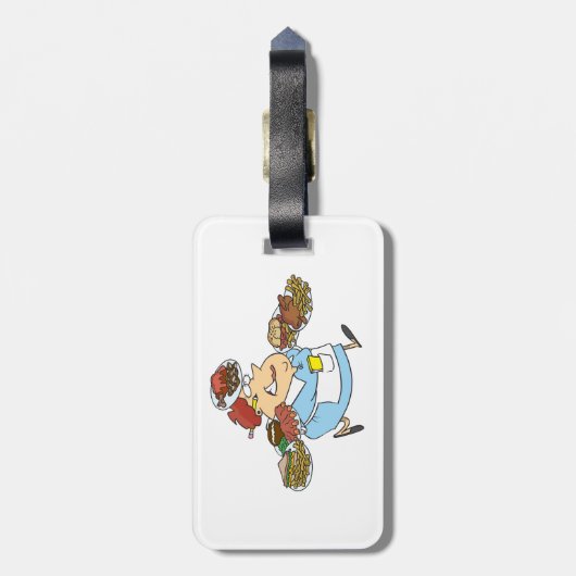 Étiquette À Bagage Funny Busy Waitress Overworked Server (Dos Vertical)