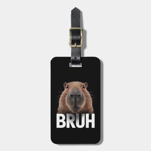 Étiquette À Bagage Funny Capybara Bruh (Devant Vertical)
