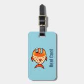 Étiquette À Bagage Funny Cartoon Fish Ocean Pun (Devant Vertical)
