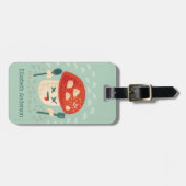 Étiquette À Bagage Funny Champignon caractère fou (Devant horizontal)