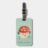 Étiquette À Bagage Funny Champignon caractère fou (Devant Vertical)