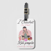 Étiquette À Bagage Funny Crochet Quote Yarn Lover Design (Devant Vertical)