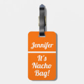 Étiquette À Bagage Funny Custom Sac Attention Humour orange (Dos Vertical)