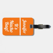 Étiquette À Bagage Funny Custom Sac Attention Humour orange (Dos horizontal)