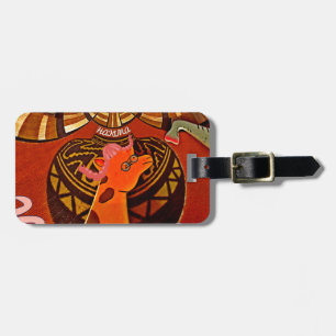 Étiquette À Bagage Funny Elegant Giraffe Accessoré Style Africain