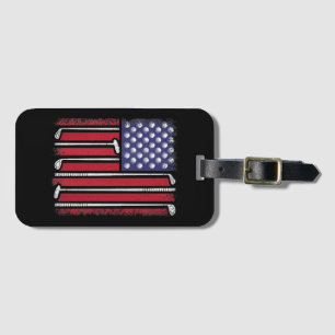 Étiquette À Bagage Funny Golf American Flag Golf Player Vintage Golfe