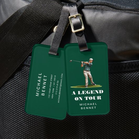 Étiquette À Bagage Funny Green Golfer Sport