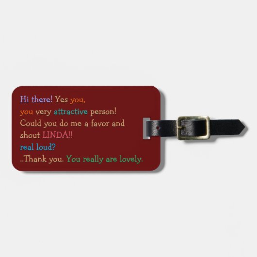 Étiquette À Bagage Funny Humour Custom Shout Mon nom Voyage Bagages (Devant horizontal)