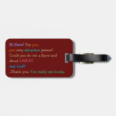 Étiquette À Bagage Funny Humour Custom Shout Mon nom Voyage Bagages (Dos horizontal)