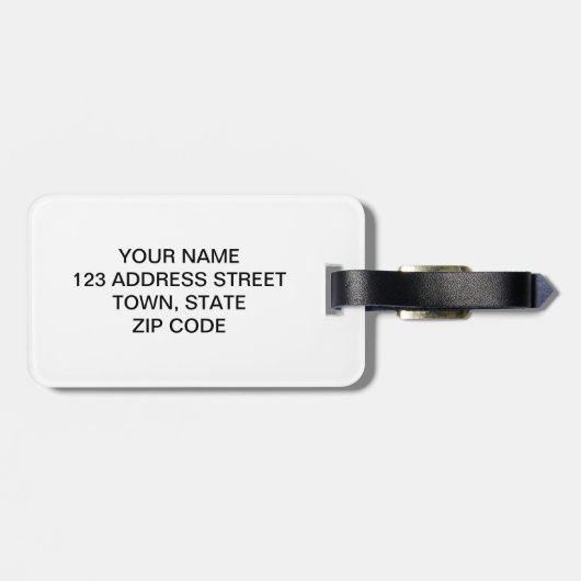 ÉTIQUETTE À BAGAGE FUNNY MUSTACHE, CHAT NOIR (Dos horizontal)