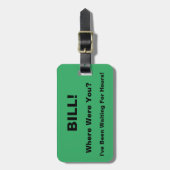 ÉTIQUETTE À BAGAGE FUNNY PERTOM OÙ ÉTIEZ-VOUS ? (Devant Vertical)