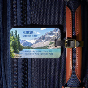 Étiquette À Bagage Funny Retraité, Lake Mountains, Gag de profession