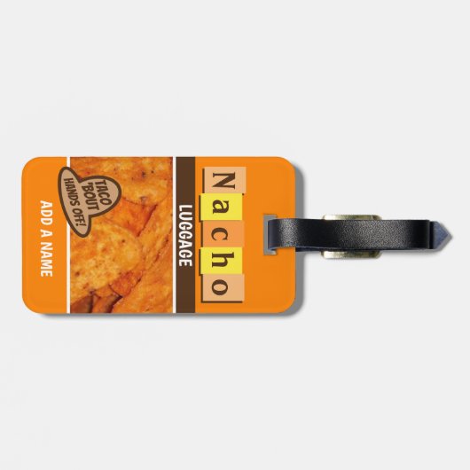 Étiquette À Bagage Funny Retro Nacho (Dos horizontal)