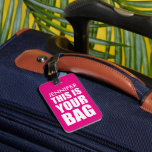 Étiquette À Bagage Funny Sac personnalisé Attention Voyage Bagages<br><div class="desc">Ne vous inquiétez plus de perdre votre sac avec cette étiquette à bagages rose vif. Personnalisez-le facilement et rapidement avec votre nom et vos coordonnées — et changez même de couleur arrière - plan. Quelle que soit votre destination en cette période de vacances, assurez-vous que vos bagages se démarquent avec...</div>