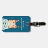 Étiquette À Bagage Funny Sarcastic Orange Cat Cartoon (Devant horizontal)