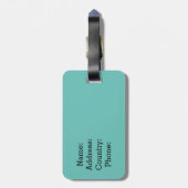 Étiquette À Bagage FUNNY Turquoise PRENDRE MES BAGAGES FAITES MA BLAN (Dos Vertical)