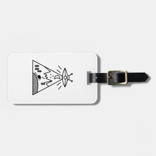 Étiquette À Bagage Funny Ufo, Zone 51, Enlèvement d'Aliens (Devant horizontal)