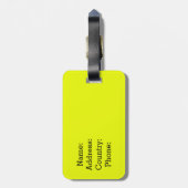 Étiquette À Bagage FUNNY YELLOW Stop ! TU N'AIMES PAS MON PROPRIÉTAIR (Dos Vertical)