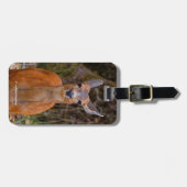 Étiquette À Bagage Funny Young Blacktail Deer sourit à un photographe (Devant horizontal)