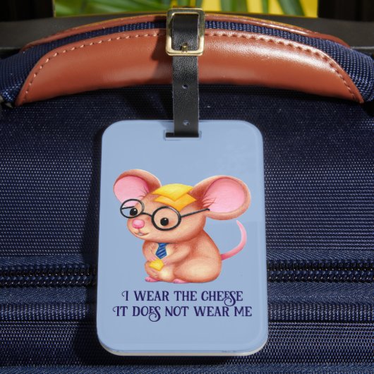 Étiquette À Bagage Furry Cheese Man Business Mouse Tie Glasses Nerdy (Insitu Rectoal 2)