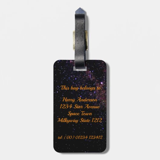 Étiquette À Bagage Fusée spatiale pour enfants (Dos Vertical)