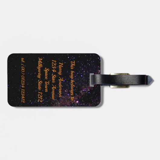 Étiquette À Bagage Fusée spatiale pour enfants (Dos horizontal)