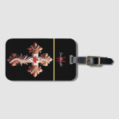 Étiquette À Bagage Fusion symbolique : Croix avec feuille d'érable ro (Devant Horizontal)