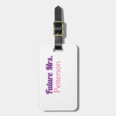 Étiquette À Bagage Futur Mme ajouter nom de la mariée enterrement de (Devant Vertical)