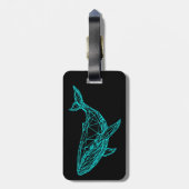 Étiquette À Bagage Futuristic Geometric Whale (Dos Vertical)