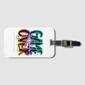 Étiquette À Bagage Game over graffiti joystick gamer (Devant Horizontal)