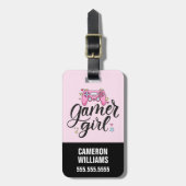 Étiquette À Bagage Gamer fille (Devant Vertical)