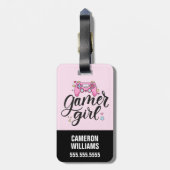 Étiquette À Bagage Gamer fille (Dos Vertical)