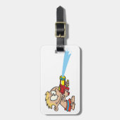 Étiquette À Bagage Garçon avec pistolet à eau Été Amusement (Devant Vertical)