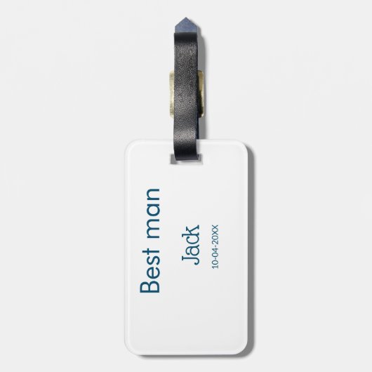 Étiquette À Bagage garçon d'honneur témoin ajouter nom texte bachelor (Dos Vertical)