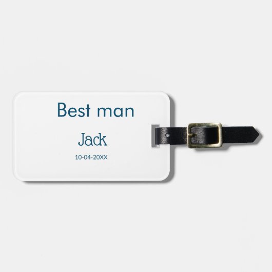 Étiquette À Bagage garçon d'honneur témoin ajouter nom texte enterrem (Devant horizontal)