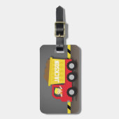 Étiquette À Bagage Garçon mignon de constructeur à benne basculante (Devant Vertical)