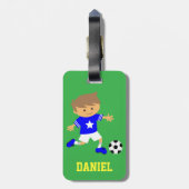 Étiquette À Bagage Garçon mignon d'étoile du football, thème du (Dos Vertical)