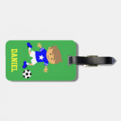 Étiquette À Bagage Garçon mignon d'étoile du football, thème du (Dos horizontal)