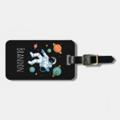 Étiquette À Bagage Garçons Mignons Astronaute Spatial Enfants (Devant horizontal)