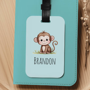 Étiquette À Bagage Garçons Singe Mignon Enfants