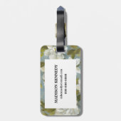 Étiquette À Bagage Gardénias sur le bleu ardoise (Dos Vertical)