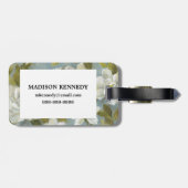 Étiquette À Bagage Gardénias sur le bleu ardoise (Dos horizontal)