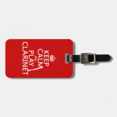 Étiquette À Bagage Gardez la clarinette de calme et de jeu (toute (Devant horizontal)